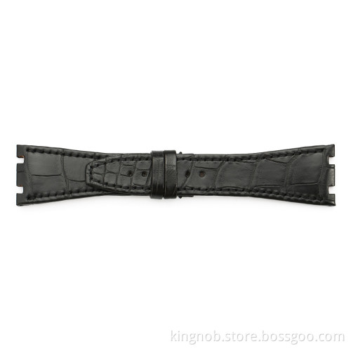 AP01 Genuine alligator leather Watch Band For AP RO - Black